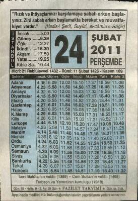 24 Şubat 2011 Takvim Yaprağı - Doğum Günü Hediyesi EFM(N)7577 - 1