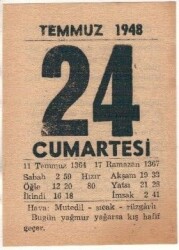 24 Temmuz 1948 Takvim Yaprağı EFM(N)1439 - 1