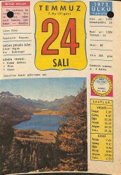 24 Temmuz 1973 Takvim Yaprağı - Doğum Günü Hediyesi EFM(N)11909 - Gökçekoleksiyon