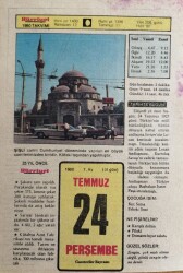24 Temmuz 1980 Takvim Yaprağı - Doğum Günü Hediyesi EFM(N)9410 - Gökçekoleksiyon