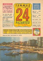 24 Temmuz 1989 Takvim Yaprağı - Doğum Günü Hediyesi EFMN13882 - Gökçekoleksiyon