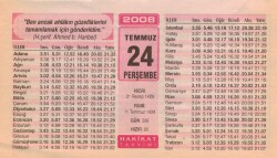 24 Temmuz 2008 Takvim Yaprağı EFM(N)2125 - 1
