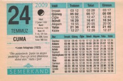 24 Temmuz 2009 Takvim Yaprağı EFM(N)2126 - 2