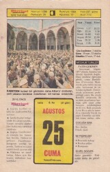 25 Ağustos 1978 Takvim Yaprağı -Doğum Günü Hediyesi EFM(N)6246 - Gökçekoleksiyon