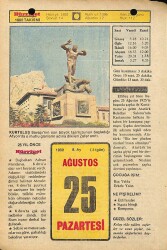 25 Ağustos 1980 Takvim Yaprağı - Doğum Günü Hediyesi EFM(N)9579 - Gökçekoleksiyon