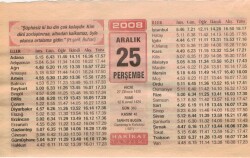 25 Aralık 2008 Takvim Yaprağı EFM(N)4460 - 3