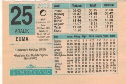 25 Aralık 2009 Takvim Yaprağı EFM(N)4399 - 2