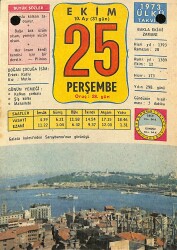 25 Ekim 1973 Takvim Yaprağı - Doğum Günü Hediyesi EFM(N)11753 - Gökçekoleksiyon