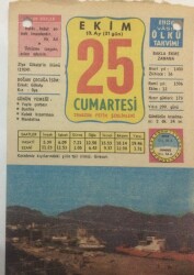 25 Ekim 1980 Takvim Yaprağı -Doğum Günü Hediyesi EFM(N)6433 - Gökçekoleksiyon