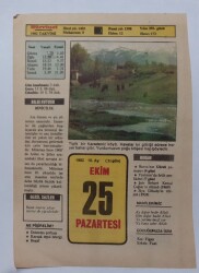 25 Ekim 1982 Takvim Yaprağı - Doğum Günü Hediyesi EFM(N)7251 - Gökçekoleksiyon