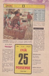 25 Eylül 1980 Takvim Yaprağı -Doğum Günü Hediyesi EFM(N)6425 - Gökçekoleksiyon