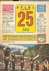 25 Eylül 1984 Takvim Yaprağı - Doğum Günü Hediyesi EFMN14841 - Gökçekoleksiyon