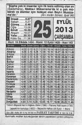 25 Eylül 2013 Takvim Yaprağı - Doğum Günü Hediyesi EFMN13593 - Gökçekoleksiyon