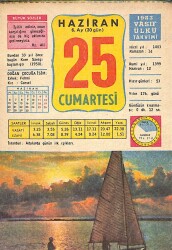 25 Haziran 1983 Takvim Yaprağı - Doğum Günü Hediyesi EFM(N)9020 - Gökçekoleksiyon