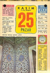 25 Kasım 1979 Takvim Yaprağı - Doğum Günü Hediyesi EFM(N)11680 - Gökçekoleksiyon