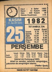 25 Kasım 1982 Takvim Yaprağı - Doğum Günü Hediyesi EFMN15966 - Gökçekoleksiyon