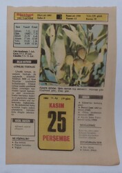 25 Kasım 1982 Takvim Yaprağı - Doğum Günü Hediyesi EFM(N)7300 - Gökçekoleksiyon