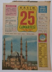 25 Kasım 1989 Takvim Yaprağı - Doğum Günü Hediyesi EFM(N)6745 - Gökçekoleksiyon