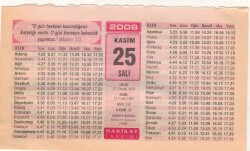 25 Kasım 2008 Takvim Yaprağı EFM(N)3909 - 3