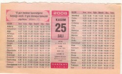 25 Kasım 2008 Takvim Yaprağı EFM(N)3909 - 1
