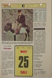 25 Mart 1980 Takvim Yaprağı - Doğum Günü Hediyesi EFM(N)7663 - Gökçekoleksiyon