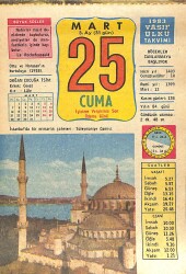 25 Mart 1983 Takvim Yaprağı - Doğum Günü Hediyesi EFMN15026 - Gökçekoleksiyon
