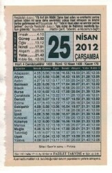 25 Nisan 2012 Takvim Yaprağı EFM(N)1926 - 1