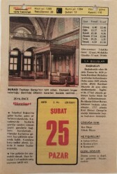 25 Şubat 1979 Takvim Yaprağı - Doğum Günü Hediyesi EFM(N)7585 - Gökçekoleksiyon