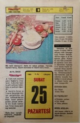 25 Şubat 1980 Takvim Yaprağı - Doğum Günü Hediyesi EFM(N)7634 - Gökçekoleksiyon