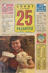 25 Şubat 1980 Takvim Yaprağı - Doğum Günü Hediyesi EFM(N)7849 - Gökçekoleksiyon
