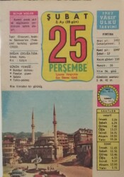 25 Şubat 1982 Takvim Yaprağı - Doğum Günü Hediyesi EFM(N)7735 - Gökçekoleksiyon