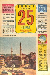 25 Şubat 1983 Takvim Yaprağı - Doğum Günü Hediyesi EFMN15054 - Gökçekoleksiyon