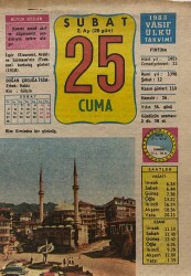 25 Şubat 1983 Takvim Yaprağı - Doğum Günü Hediyesi EFM(N)7747 - Gökçekoleksiyon