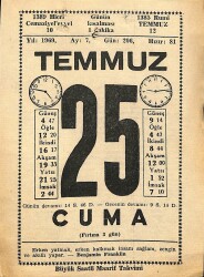 25 Temmuz 1969 Takvim Yaprağı - Doğum Günü Hediyesi EFM(N)11831 - Gökçekoleksiyon
