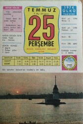 25 Temmuz 1974 Takvim Yaprağı - Doğum Günü Hediyesi EFM(N)9427 - Gökçekoleksiyon