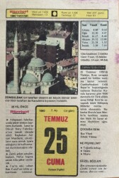 25 Temmuz 1980 Takvim Yaprağı - Doğum Günü Hediyesi EFM(N)9411 - Gökçekoleksiyon