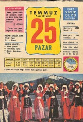 25 Temmuz 1982 Takvim Yaprağı - Doğum Günü Hediyesi EFMN13509 - Gökçekoleksiyon