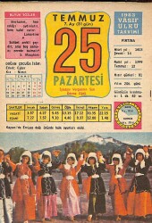 25 Temmuz 1983 Takvim Yaprağı - Doğum Günü Hediyesi EFM(N)9050 - Gökçekoleksiyon