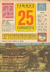 25 Temmuz 1987 Takvim Yaprağı - Doğum Günü Hediyesi EFMN15387 - Gökçekoleksiyon