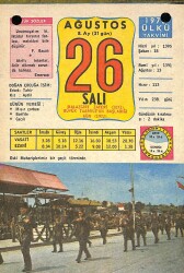 26 Ağustos 1975 Takvim Yaprağı - Doğum Günü Hediyesi EFM(N)9321 - Gökçekoleksiyon