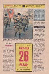 26 Ağustos 1979 Takvim Yaprağı -Doğum Günü Hediyesi EFM(N)6307 - Gökçekoleksiyon