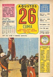 26 Ağustos 1983 Takvim Yaprağı - Doğum Günü Hediyesi EFM(N)9082 - Gökçekoleksiyon