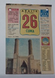 26 Aralık 1980 Takvim Yaprağı - Doğum Günü Hediyesi EFM(N)6553 - Gökçekoleksiyon