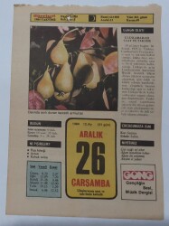 26 Aralık 1984 Takvim Yaprağı - Doğum Günü Hediyesi EFM(N)7060 - Gökçekoleksiyon