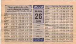 26 Aralık 2008 Takvim Yaprağı EFM(N)4461 - 2