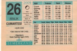 26 Aralık 2009 Takvim Yaprağı EFM(N)4400 - 1