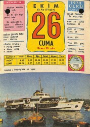 26 Ekim 1973 Takvim Yaprağı - Doğum Günü Hediyesi EFM(N)11752 - Gökçekoleksiyon