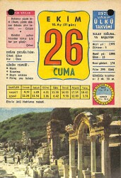 26 Ekim 1979 Takvim Yaprağı - Doğum Günü Hediyesi EFM(N)11763 - Gökçekoleksiyon