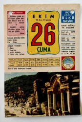 26 Ekim 1979 Takvim Yaprağı -Doğum Günü Hediyesi EFM(N)6491 - Gökçekoleksiyon