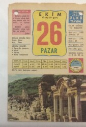 26 Ekim 1980 Takvim Yaprağı -Doğum Günü Hediyesi EFM(N)6434 - Gökçekoleksiyon